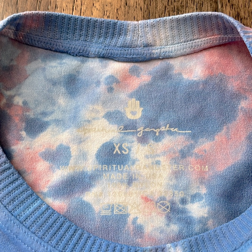 Spiritual Gangster SALE⭐️ Soul Supernova Tie-Dye Cropped Tank Blue Pink NEW - Picture 6 of 11